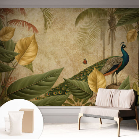 Tapete Tapete Vliestapete mit Kleber - Fototapete mit Motiv - Wandtapete modern - Wanddeko Exotischer Vogel 312x219 cm