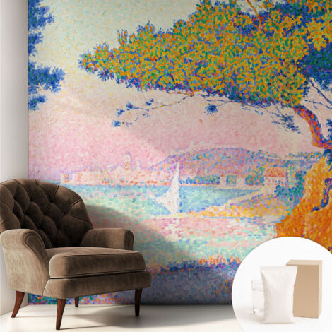 Tapete Tapete Vliestapete mit Kleber - Fototapete mit Motiv - Wandtapete modern - Wanddeko Farbenfrohe Landschaft 250x250 cm