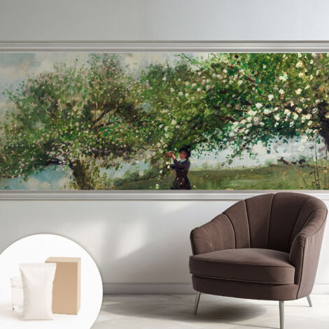 Tapete Tapete Vliestapete mit Kleber - Fototapete mit Motiv - Wandtapete modern - Wanddeko Frühlingsszene 250x104 cm