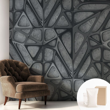 Tapete Tapete Vliestapete mit Kleber - Fototapete mit Motiv - Wandtapete modern - Wanddeko Geometrische Muster 250x250 cm