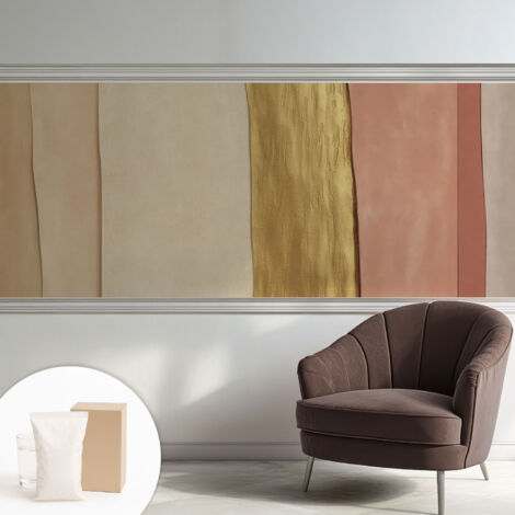 Tapete Tapete Vliestapete mit Kleber - Fototapete mit Motiv - Wandtapete modern - Wanddeko Gewellte Streifen 250x104 cm