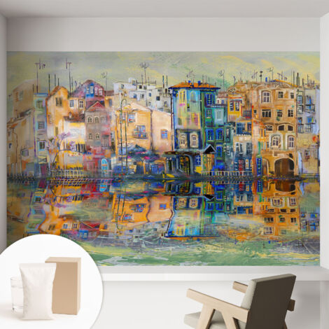 Tapete Tapete Vliestapete mit Kleber - Fototapete mit Motiv - Wandtapete modern - Wanddeko Magische Stadt 152x104 cm