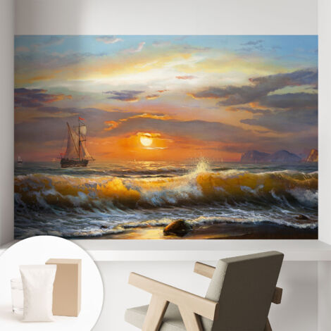Tapete Tapete Vliestapete mit Kleber - Fototapete mit Motiv - Wandtapete modern - Wanddeko Meerespanorama 104x70 cm