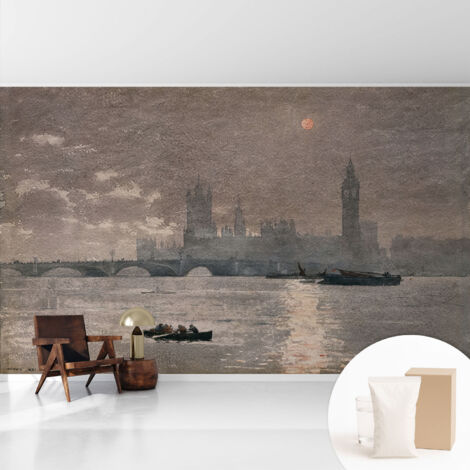 Tapete Tapete Vliestapete mit Kleber - Fototapete mit Motiv - Wandtapete modern - Wanddeko Nachtpanorama 416x254 cm