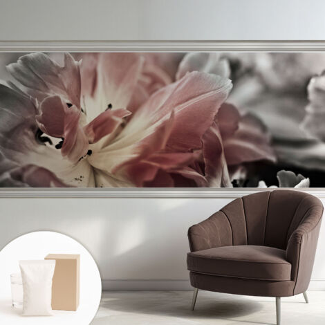 Tapete Tapete Vliestapete mit Kleber - Fototapete mit Motiv - Wandtapete modern - Wanddeko Pastellfarbene Blume 250x104 cm