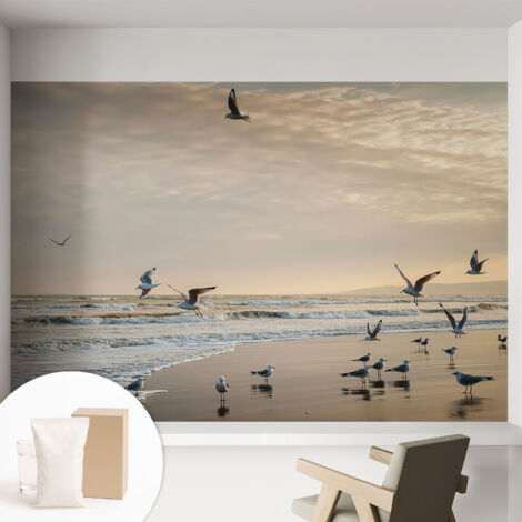 Tapete Tapete Vliestapete mit Kleber - Fototapete mit Motiv - Wandtapete modern - Wanddeko Ruhe am Meer 152x104 cm