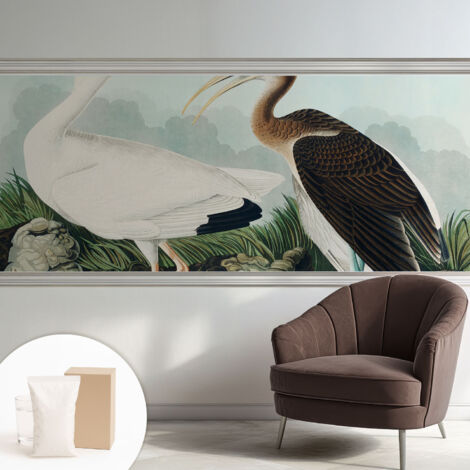 Tapete Tapete Vliestapete mit Kleber - Fototapete mit Motiv - Wandtapete modern - Wanddeko Vogelpaar 250x104 cm