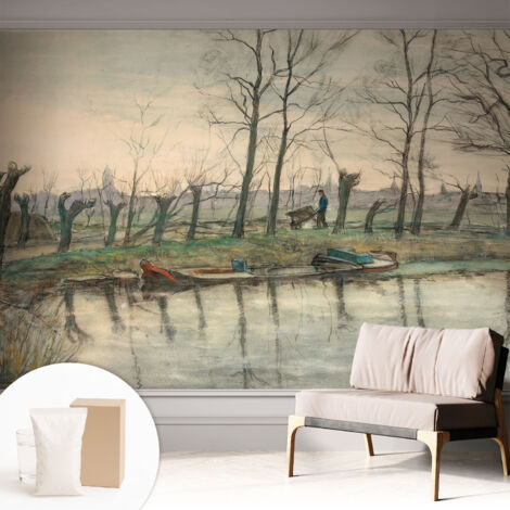 Tapete Tapete Vliestapete mit Kleber - Fototapete mit Motiv - Wandtapete modern - Wanddeko Winterlandschaft 312x219 cm