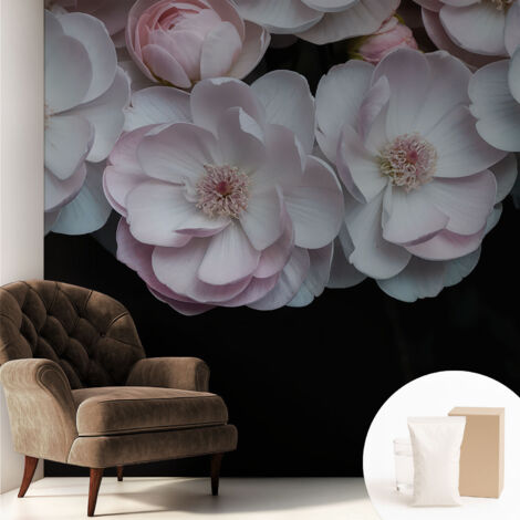Tapete Tapete Vliestapete mit Kleber - Fototapete mit Motiv - Wandtapete modern - Wanddeko Zarter Blumenstrauß 250x250 cm