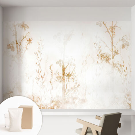 Tapete Vliestapete mit Kleber - abwaschbar - Arbeitszimmer - Esszimmer- Top Qualität Botanische Eleganz 152x104 cm