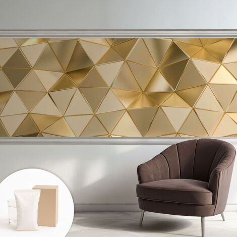 Tapete Vliestapete mit Kleber - abwaschbar - Arbeitszimmer - Esszimmer- Top Qualität Dreieckige Muster 250x104 cm