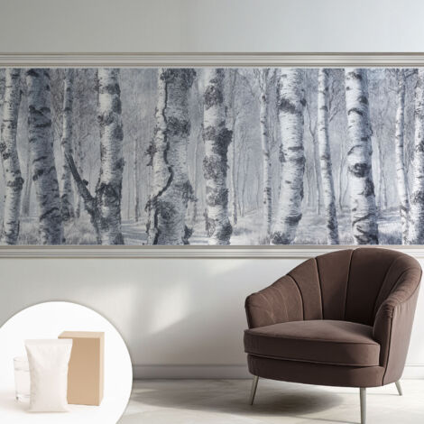 Tapete Vliestapete mit Kleber - abwaschbar - Arbeitszimmer - Esszimmer- Top Qualität Frostige Natur 250x104 cm