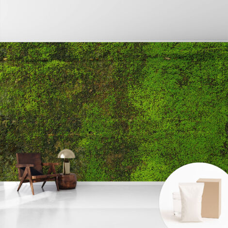 Tapete Vliestapete mit Kleber - abwaschbar - Arbeitszimmer - Esszimmer- Top Qualität Grüner Teppich 416x254 cm