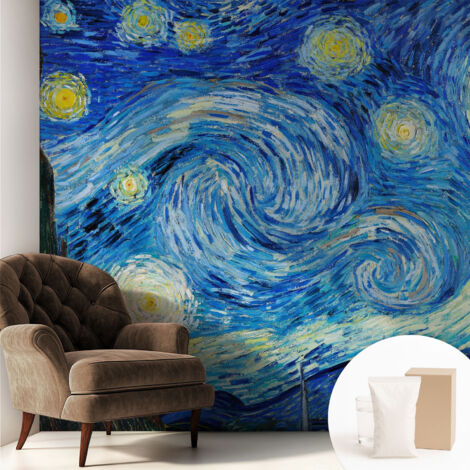 Tapete Vliestapete mit Kleber - abwaschbar - Arbeitszimmer - Esszimmer- Top Qualität Nacht Himmel 250x250 cm