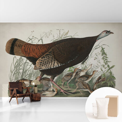 Tapete Vliestapete mit Kleber - abwaschbar - Arbeitszimmer - Esszimmer- Top Qualität Natürliche Harmonie 416x254 cm