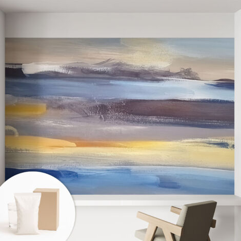 Tapete Vliestapete mit Kleber - abwaschbar - Arbeitszimmer - Esszimmer- Top Qualität Ruhige Landschaft 152x104 cm