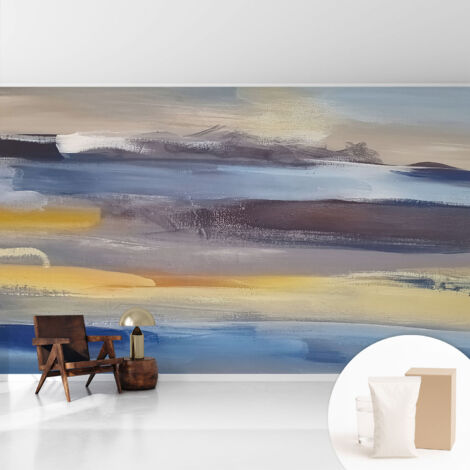 Tapete Vliestapete mit Kleber - abwaschbar - Arbeitszimmer - Esszimmer- Top Qualität Ruhige Landschaft 416x254 cm