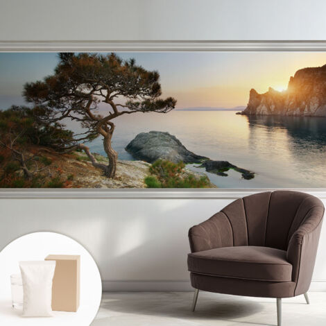 Tapete Vliestapete mit Kleber - abwaschbar - Arbeitszimmer - Esszimmer- Top Qualität Ruhige Natur 250x104 cm