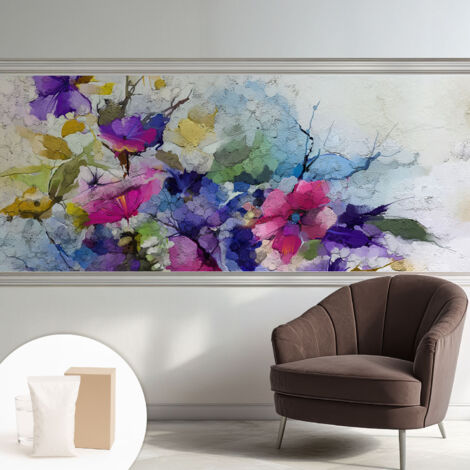 Tapete Vliestapete mit Kleber- abwaschbar - Raumgestaltung  Schlafzimmer Wohnzimmer Tapete Abstrakte Blumen 250x104 cm