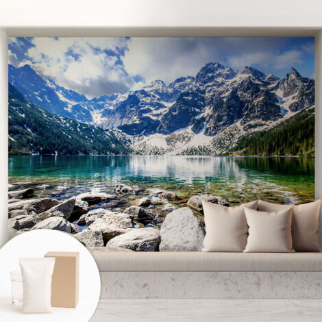 Tapete Vliestapete mit Kleber- abwaschbar - Raumgestaltung  Schlafzimmer Wohnzimmer Tapete Berglandschaft 208x146 cm