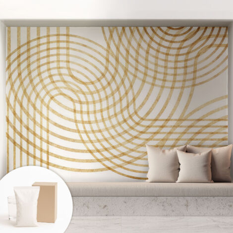 Tapete Vliestapete mit Kleber- abwaschbar - Raumgestaltung  Schlafzimmer Wohnzimmer Tapete Geometrische Verflechtungen 208x146 cm