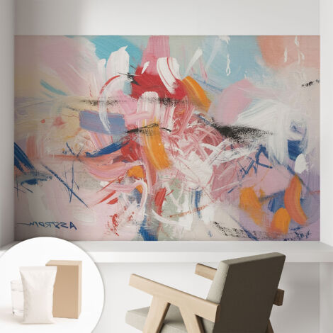 Tapete Vliestapete mit Kleber- abwaschbar - Raumgestaltung Schlafzimmer Wohnzimmer Tapete Harmonische Abstraktion 104x70 cm
