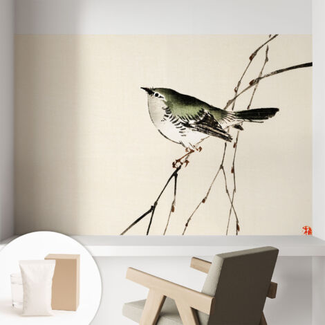 Tapete Vliestapete mit Kleber- abwaschbar - Raumgestaltung  Schlafzimmer Wohnzimmer Tapete Harmonischer Vogel 104x70 cm