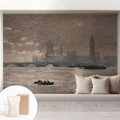 Tapete Vliestapete mit Kleber- abwaschbar - Raumgestaltung  Schlafzimmer Wohnzimmer Tapete Nachtpanorama 208x146 cm