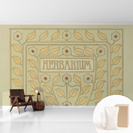 Tapete Vliestapete mit Kleber- abwaschbar - Raumgestaltung Schlafzimmer Wohnzimmer Tapete Pflanzliches Ornament 416x254 cm