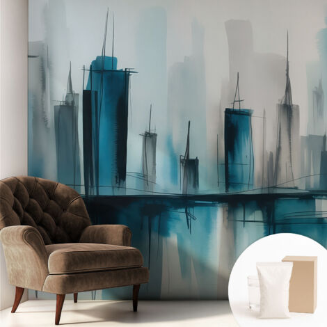 Tapete Vliestapete mit Kleber- abwaschbar - Raumgestaltung  Schlafzimmer Wohnzimmer Tapete Stadtlandschaften 250x250 cm