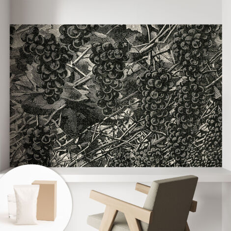 Tapete Vliestapete mit Kleber- abwaschbar - Raumgestaltung  Schlafzimmer Wohnzimmer Tapete Traubenmuster 104x70 cm