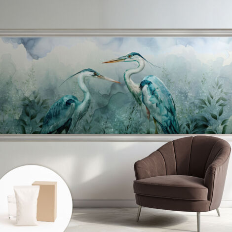 Tapete Vliestapete mit Kleber- abwaschbar - Raumgestaltung  Schlafzimmer Wohnzimmer Tapete Vögel in der Natur 250x104 cm