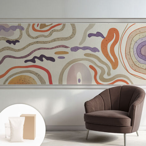 Tapete Vliestapete mit Kleber - abwaschbar - Tapete mit Motiv - trendige Wanddeko - elegant Fototapete  Abstrakte Muster 250x104 cm