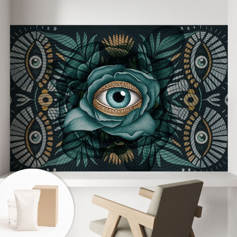 Tapete Vliestapete mit Kleber - abwaschbar - Tapete mit Motiv - trendige Wanddeko - elegant Fototapete  Blumenauge 104x70 cm