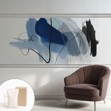 Tapete Vliestapete mit Kleber - abwaschbar - Tapete mit Motiv - trendige Wanddeko - elegant Fototapete  Farbenfrohe Abstraktionen 250x104 cm