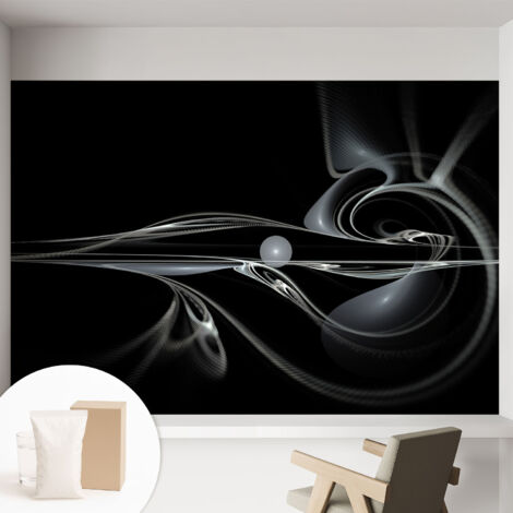 Tapete Vliestapete mit Kleber - abwaschbar - Tapete mit Motiv - trendige Wanddeko - elegant Fototapete  Fließende Linien 152x104 cm