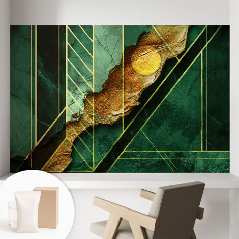 Tapete Vliestapete mit Kleber - abwaschbar - Tapete mit Motiv - trendige Wanddeko - elegant Fototapete  Geometrische Spannung 104x70 cm