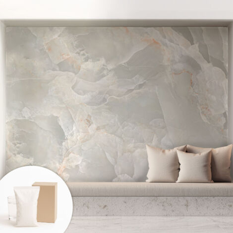 Tapete Vliestapete mit Kleber - abwaschbar - Tapete mit Motiv - trendige Wanddeko - elegant Fototapete  Marmorstruktur 208x146 cm