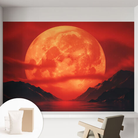 Tapete Vliestapete mit Kleber - abwaschbar - Tapete mit Motiv - trendige Wanddeko - elegant Fototapete  Nächtliches Phänomen 152x104 cm