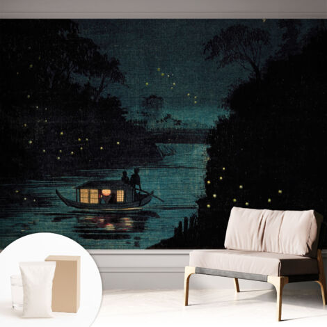 Tapete Vliestapete mit Kleber - Fototapete mit Motiv - Wandtapete modern - Wandgestaltung Abendlich Lichter 312x219 cm