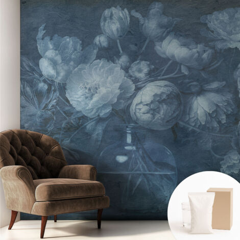 Tapete Vliestapete mit Kleber - Fototapete mit Motiv - Wandtapete modern - Wandgestaltung Blumenarrangement 250x250 cm