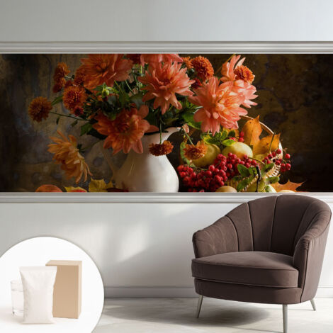 Tapete Vliestapete mit Kleber - Fototapete mit Motiv - Wandtapete modern - Wandgestaltung Herbstkomposition 250x104 cm