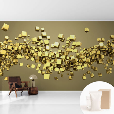 Tapete Vliestapete mit Kleber - Fototapete mit Motiv - Wandtapete modern - Wandgestaltung Kreative Würfel 416x254 cm