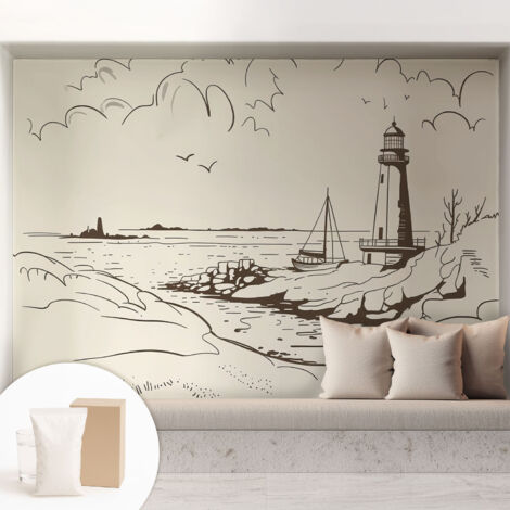 Tapete Vliestapete mit Kleber - Fototapete mit Motiv - Wandtapete modern - Wandgestaltung Küstenlandschaft 208x146 cm