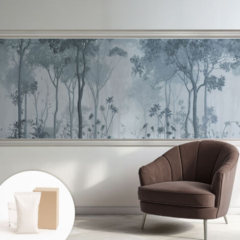 Tapete Vliestapete mit Kleber - Fototapete mit Motiv - Wandtapete modern - Wandgestaltung Mystik des Waldes 250x104 cm