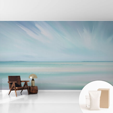 Tapete Vliestapete mit Kleber - Fototapete mit Motiv - Wandtapete modern - Wandgestaltung Ruhiges Meer 416x254 cm