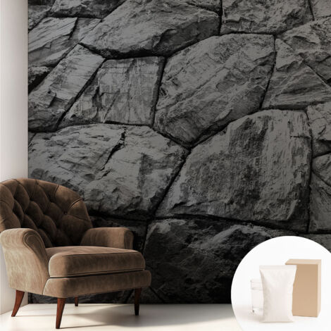 Tapete Vliestapete mit Kleber - Fototapete mit Motiv - Wandtapete modern - Wandgestaltung Steinstrukturen 250x250 cm