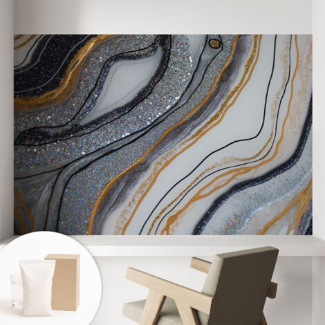 Tapete Vliestapete mit Kleber - Fototapete mit Motiv - Wandtapete modern - Wandgestaltung Steinwellen 104x70 cm