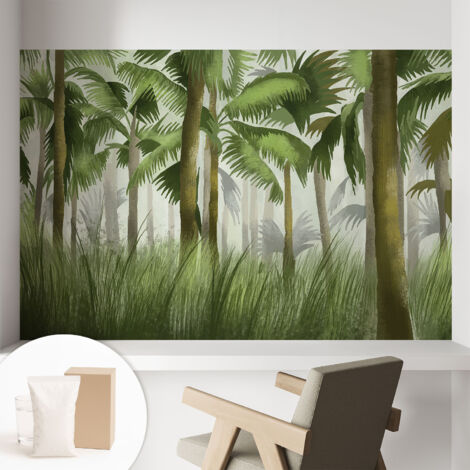 Tapete Vliestapete mit Kleber - Fototapete mit Motiv - Wandtapete modern - Wandgestaltung Tropischer Wald 104x70 cm