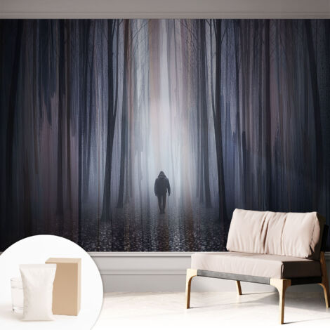 Tapete Vliestapete mit Kleber - Fototapete mit Motiv - Wandtapete modern - Wandgestaltung Waldstille 312x219 cm